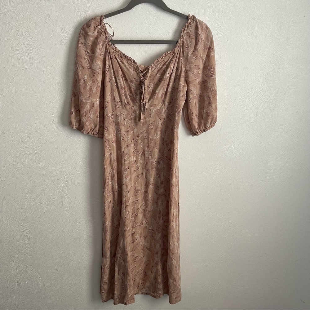 Sincerely Jules cottage core vintage look Dress, tie front size small peasant